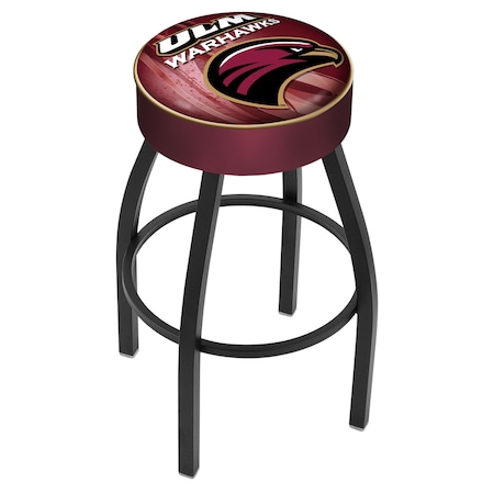 Holland Bar Stool Co 30" Louisiana-Monroe Cushion Seat, Blk Wrinkle Base Swivel Bar Stool L8B130LA-Mon-D2